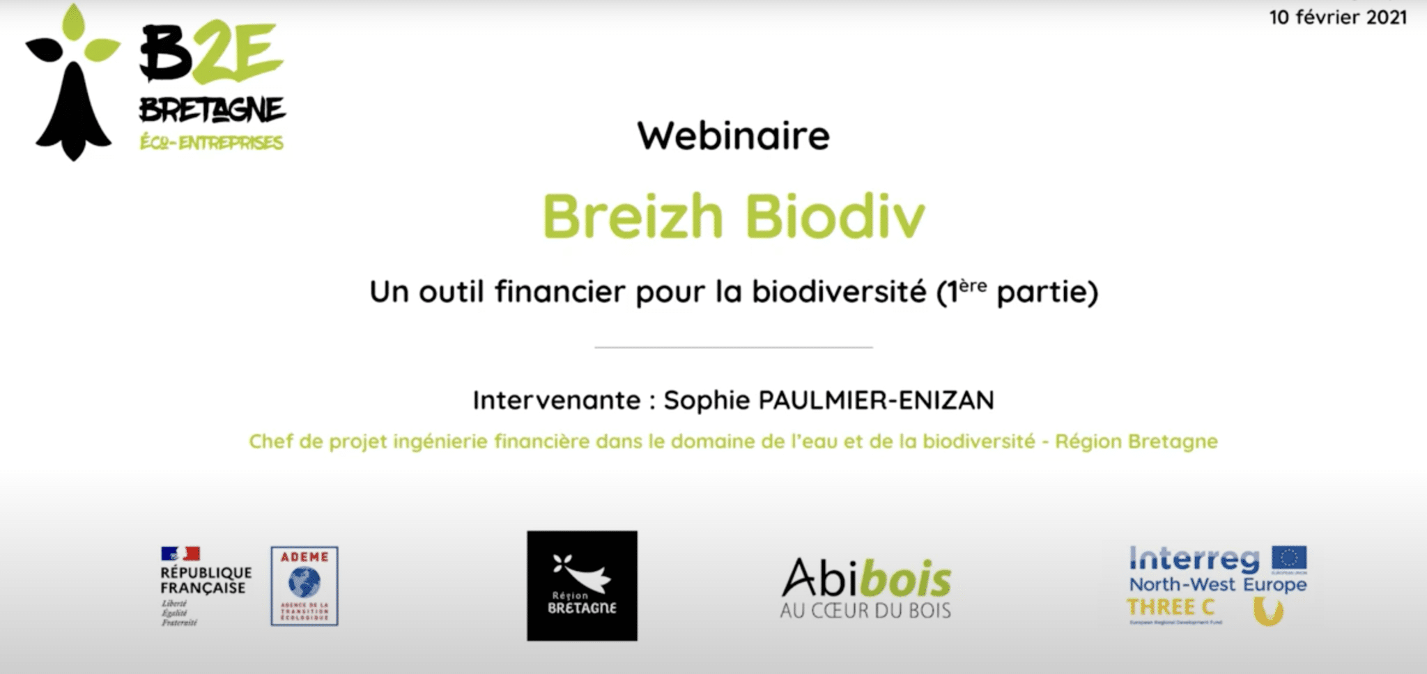 Webinaire Breizh Biodiv - B2E