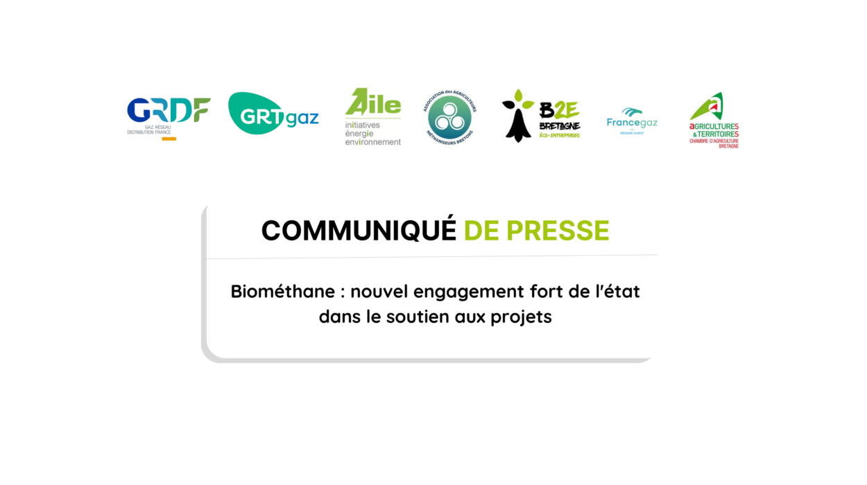 Communiqué de presse Biométhane nouvel engagement fort de l'état dans le soutien aux projets
